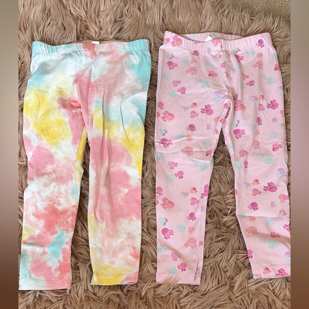 Pack of FOUR NEW leggings!! 4T Colorful Tie-Dye and Pink Patterned Kids Leggings
